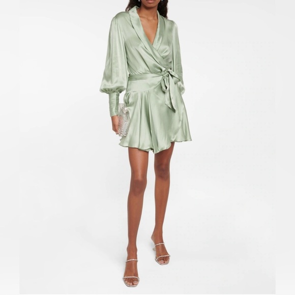 Zimmermann Sage Green Mini Dress - Picture 6 of 9